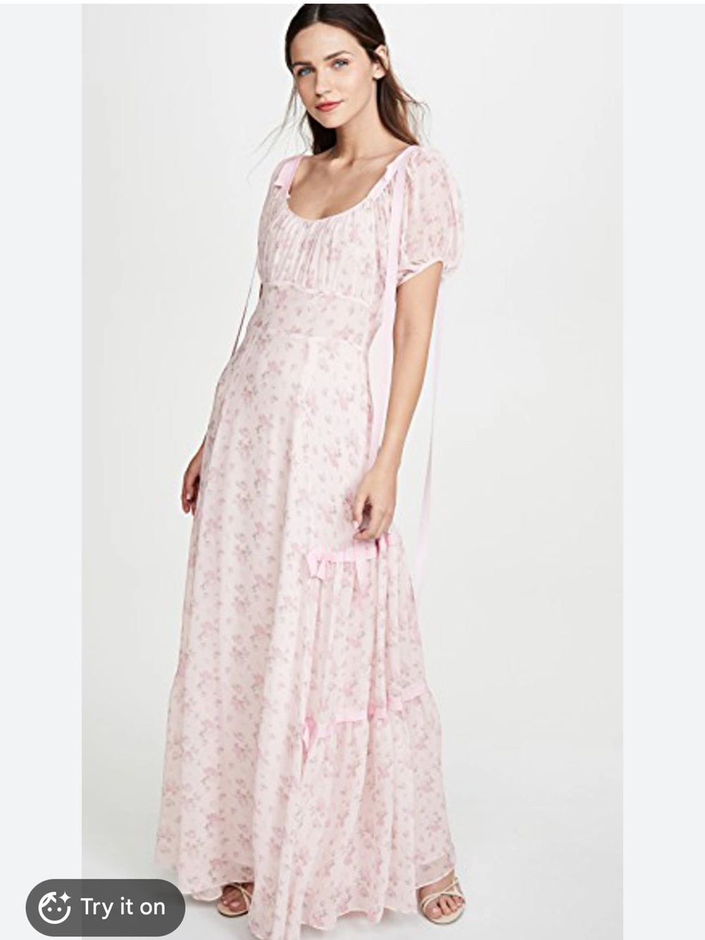 Loveshackfancy Jessie Cute Dainty Tie shoulder Bows Maxi Dress In Charm